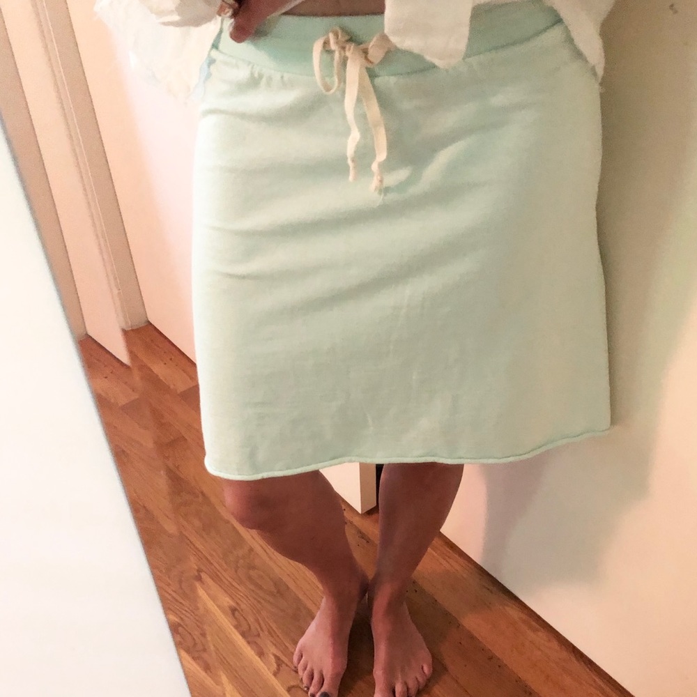 LILLA P. Mint Green French Terry Drawstring Skirt - Picture 6 of 7